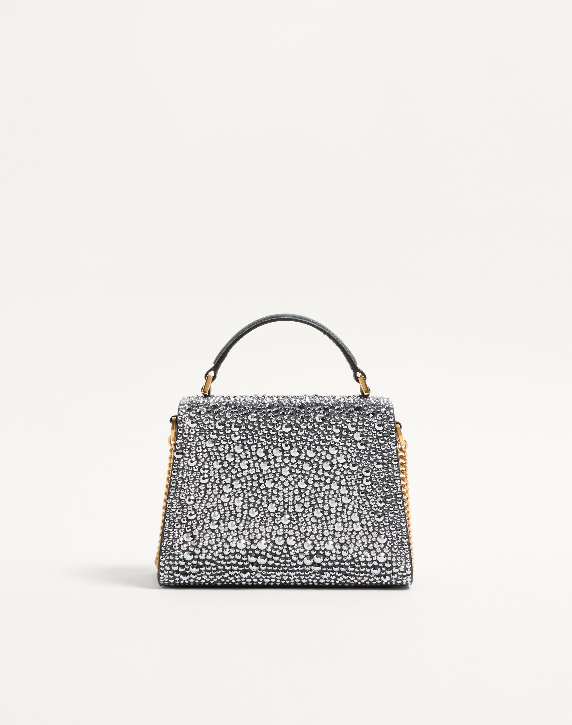 Valentino Garavani Mini Vsling Handbag With Rhinestones And Jewel Logo