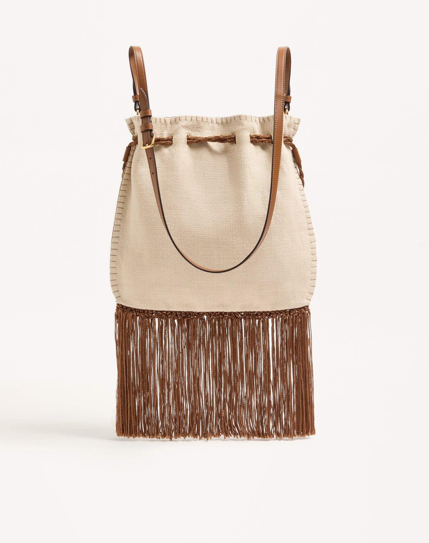 Valentino Garavani Nellcôte Alice Embroidered Bag With Fringes