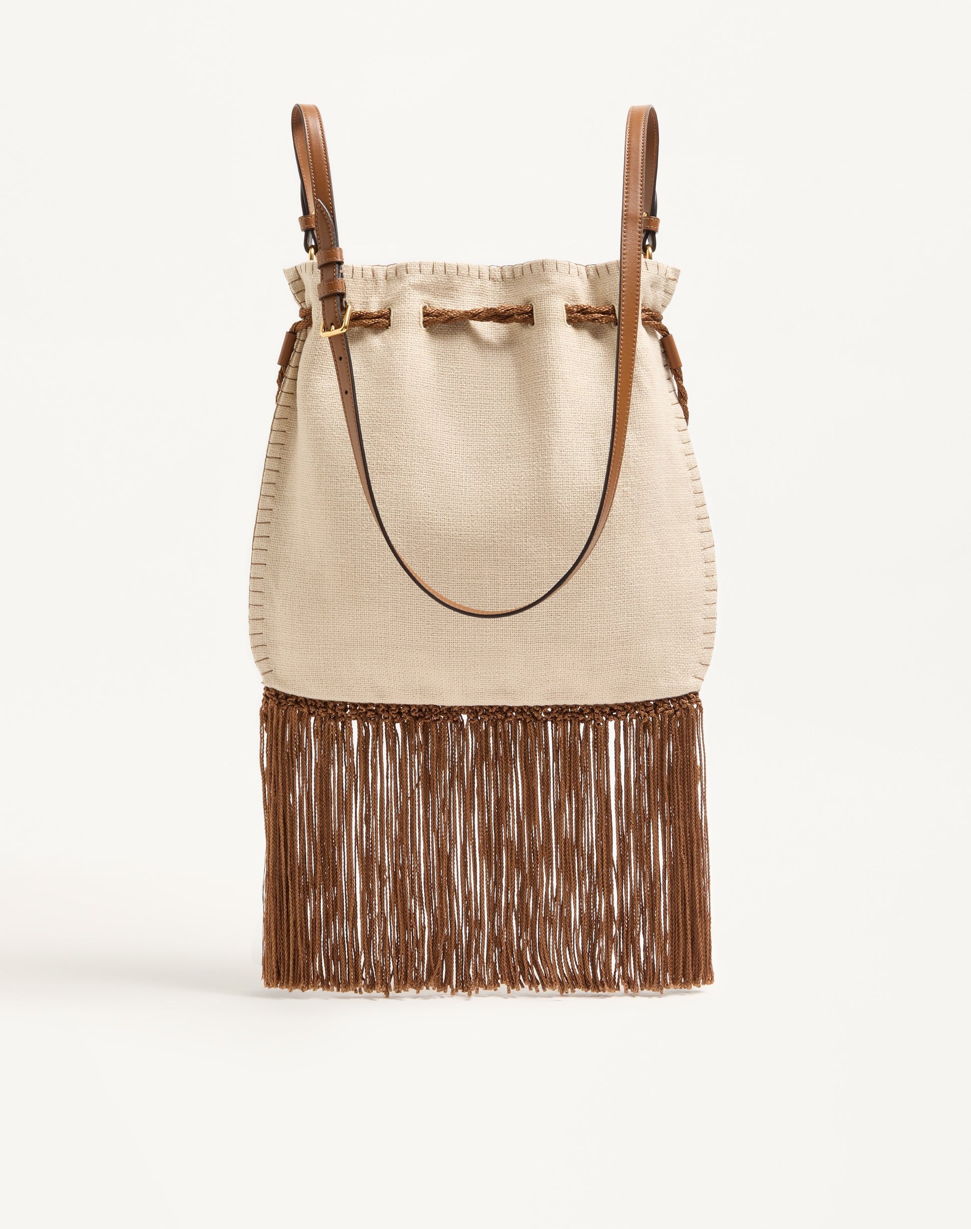 Valentino Garavani Nellcôte Alice Embroidered Bag With Fringes