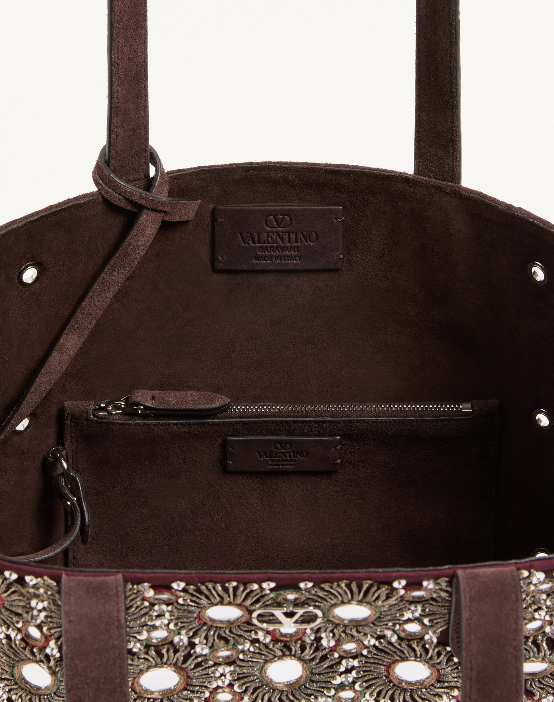 Valentino Garavani Nellcôte Embroidered Medium Shopping Bag