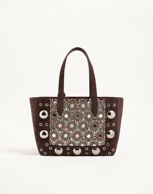Valentino Garavani Nellcôte Embroidered Medium Shopping Bag