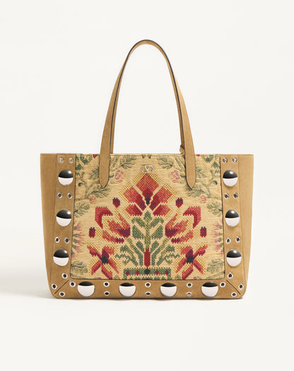Valentino Garavani Nellcôte Medium Shopping Bag In Jacquard Fabric