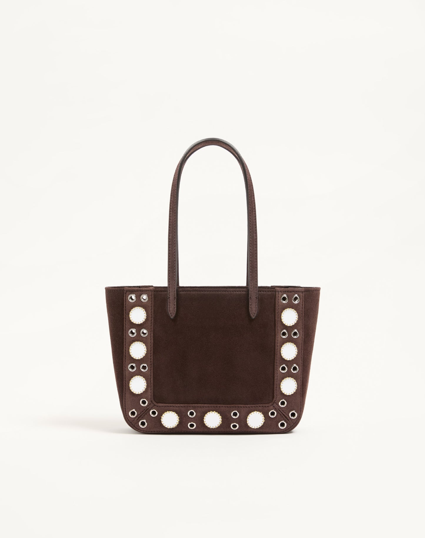 Valentino Garavani Nellcôte Mini Suede Shopping Bag With Embroidered Trim