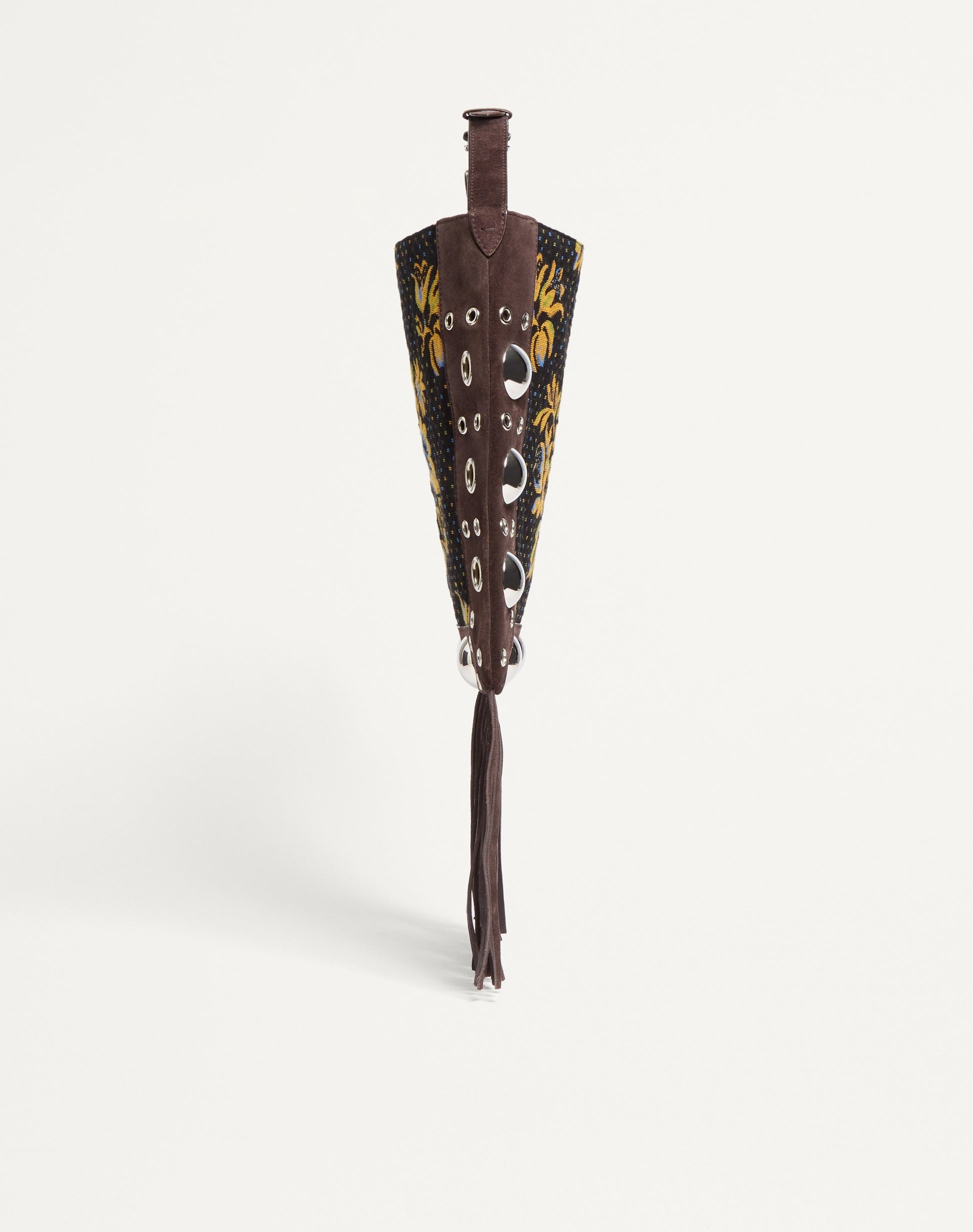 Valentino Garavani Nellcôte Shoulder Bag In Jacquard Fabric With Fringes
