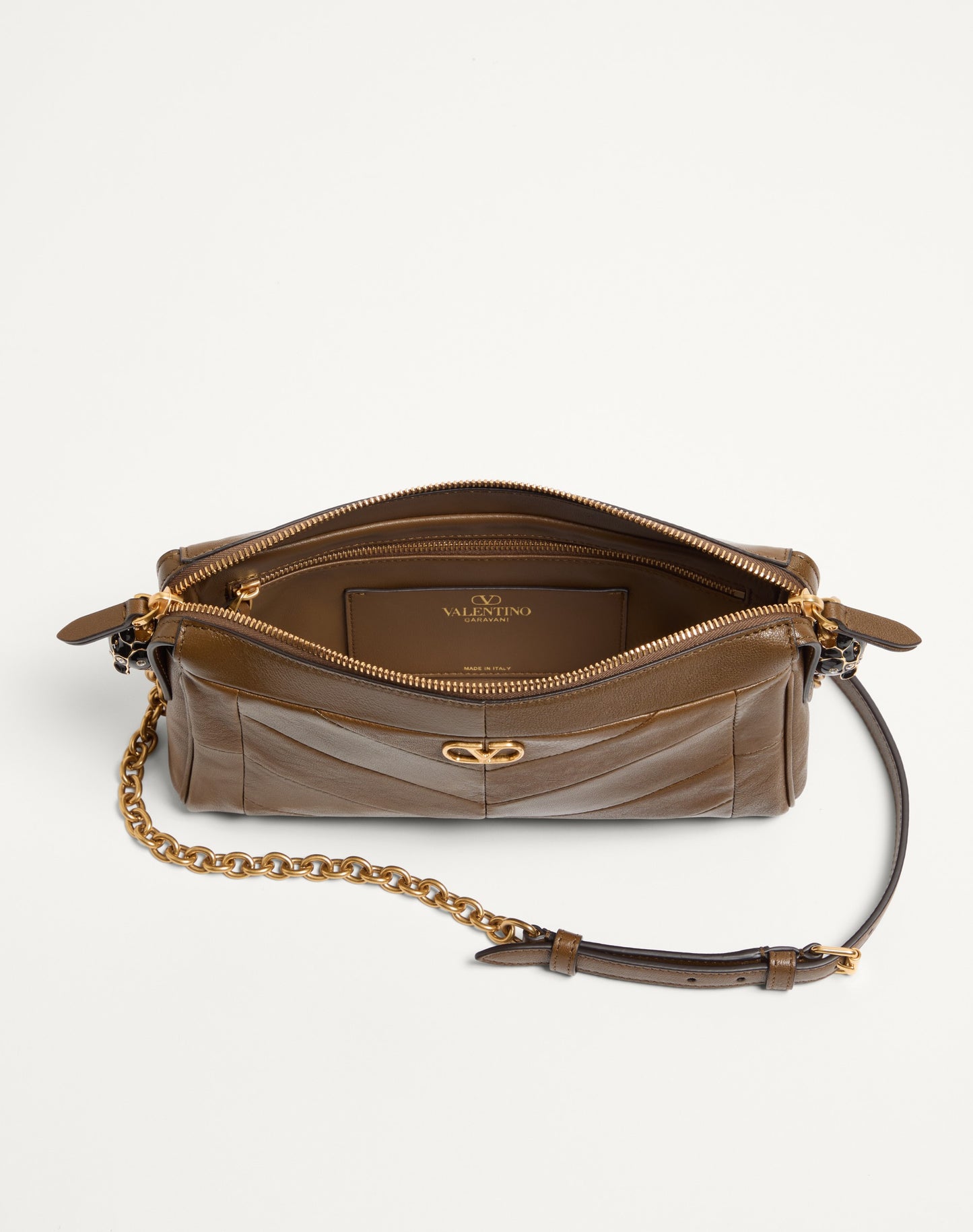 Valentino Garavani Panthea Small Shoulder Bag In Nappa Leather With A Chevron Pattern