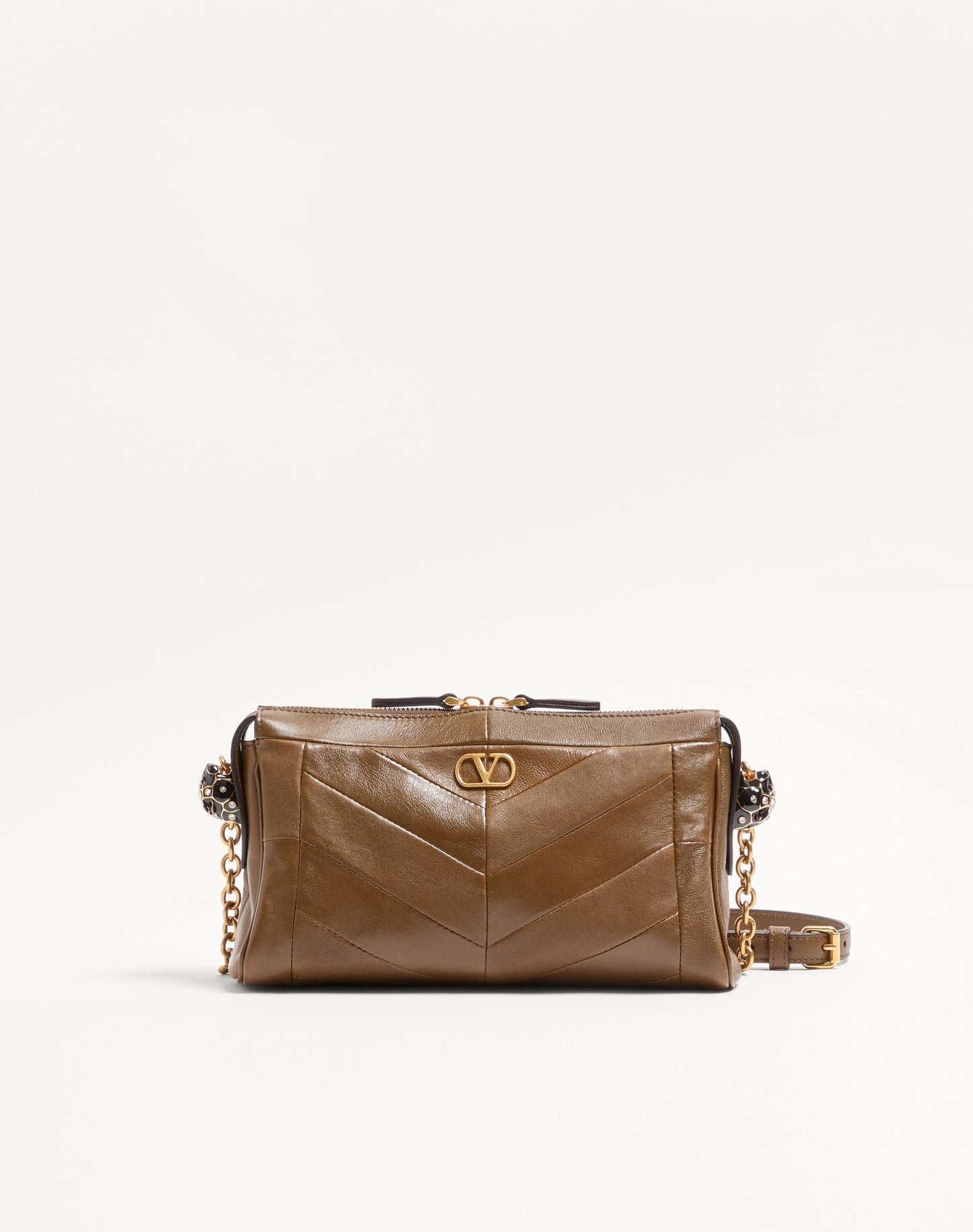 Valentino Garavani Panthea Small Shoulder Bag In Nappa Leather With A Chevron Pattern