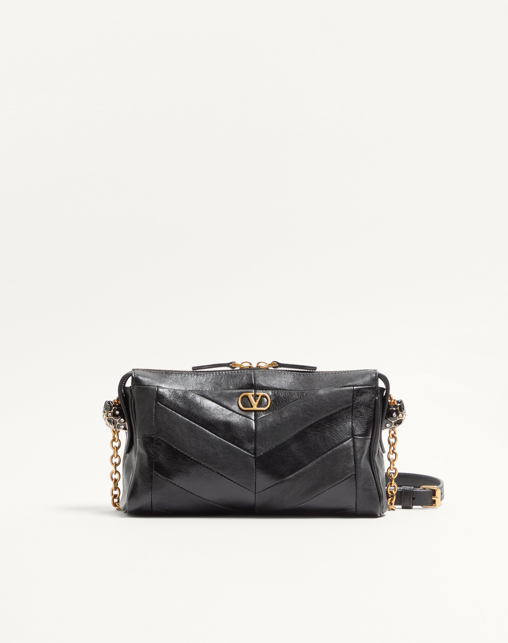 Valentino Garavani Panthea Small Shoulder Bag In Nappa Leather With A Chevron Pattern