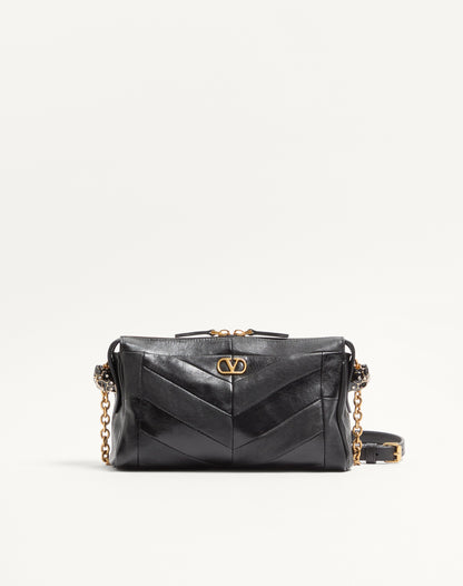 Valentino Garavani Panthea Small Shoulder Bag In Nappa Leather With A Chevron Pattern