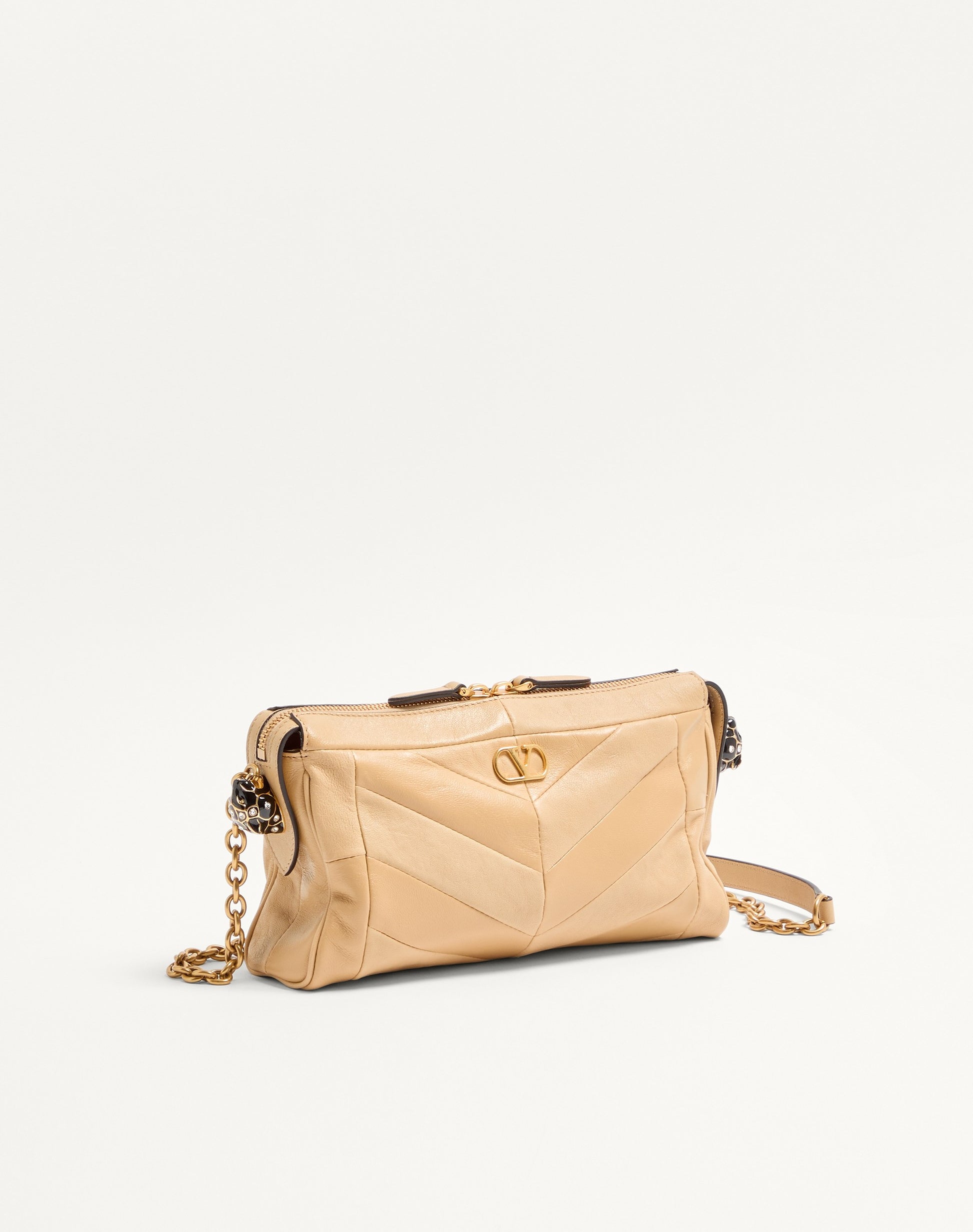 Valentino Garavani Panthea Small Shoulder Bag In Nappa Leather With A Chevron Pattern
