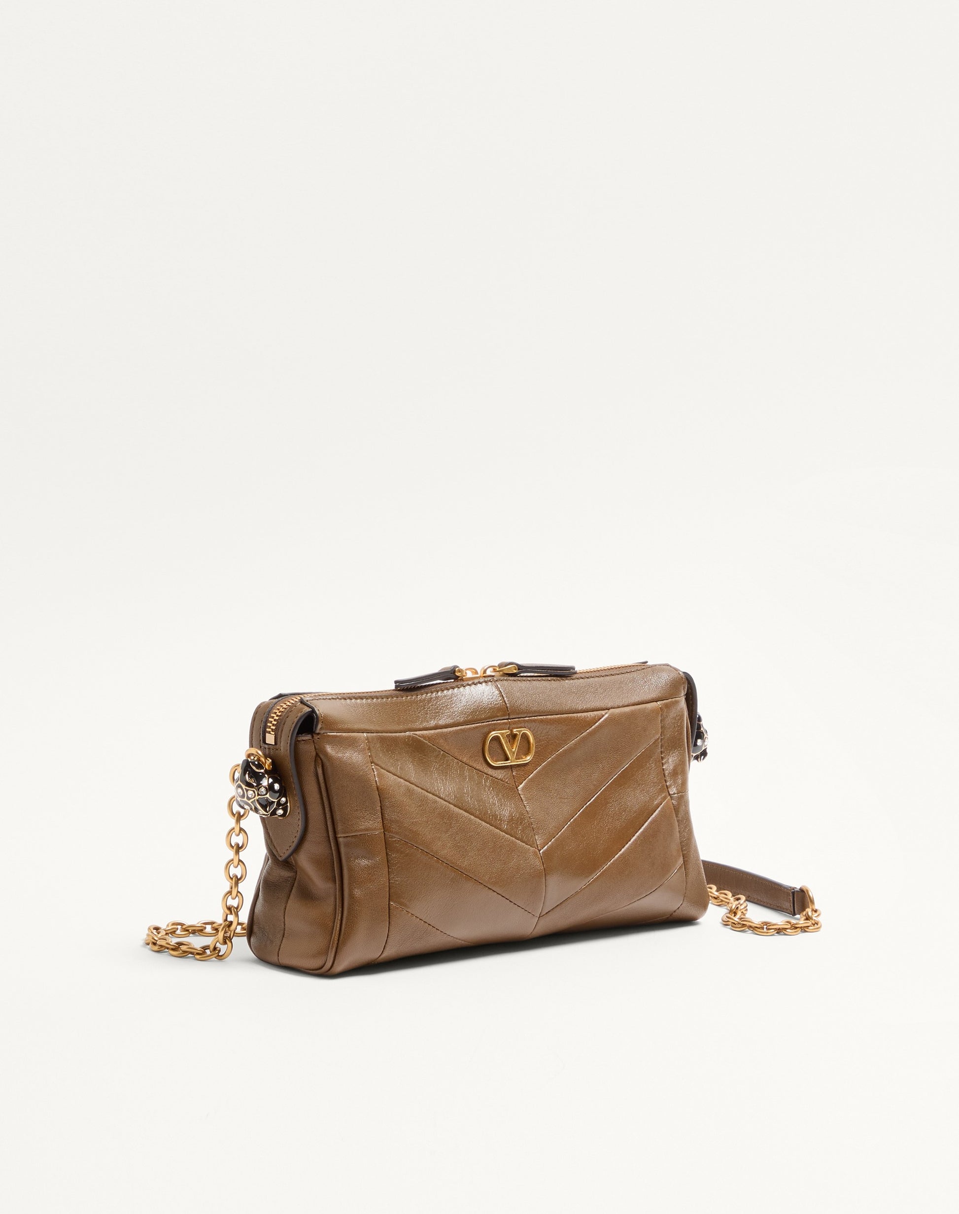 Valentino Garavani Panthea Small Shoulder Bag In Nappa Leather With A Chevron Pattern