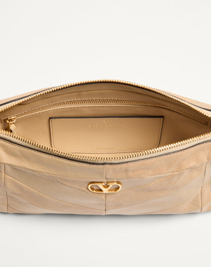 Valentino Garavani Panthea Small Shoulder Bag In Nappa Leather With A Chevron Pattern