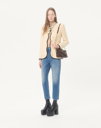 Valentino Garavani Panthea Small Shoulder Bag In Suede And Nappa With Chevron Pattern