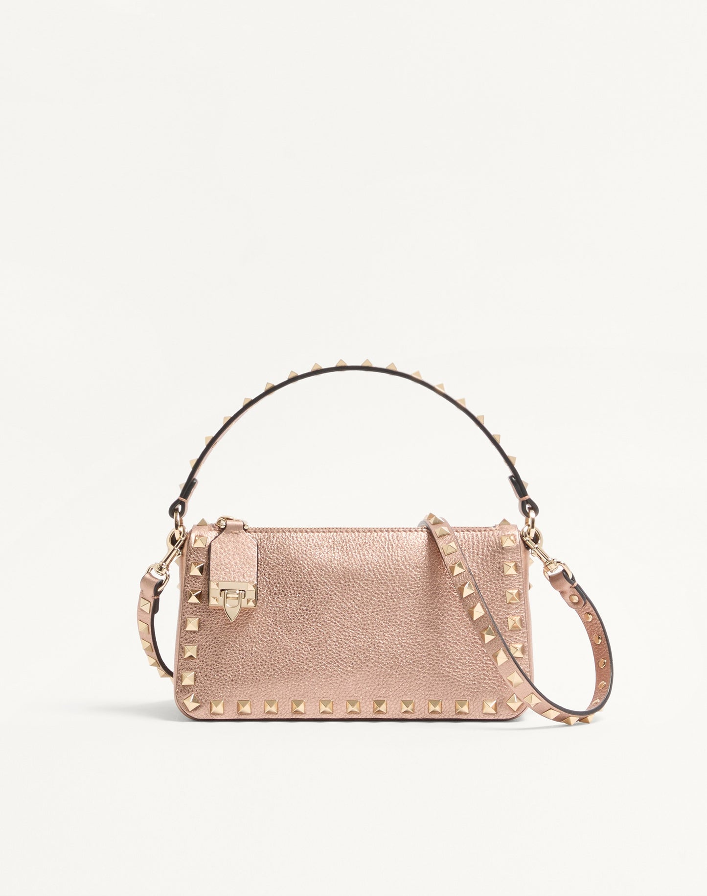 Valentino Garavani Rockstud Small Crossbody Bag In Laminated Grainy Calfskin Leather