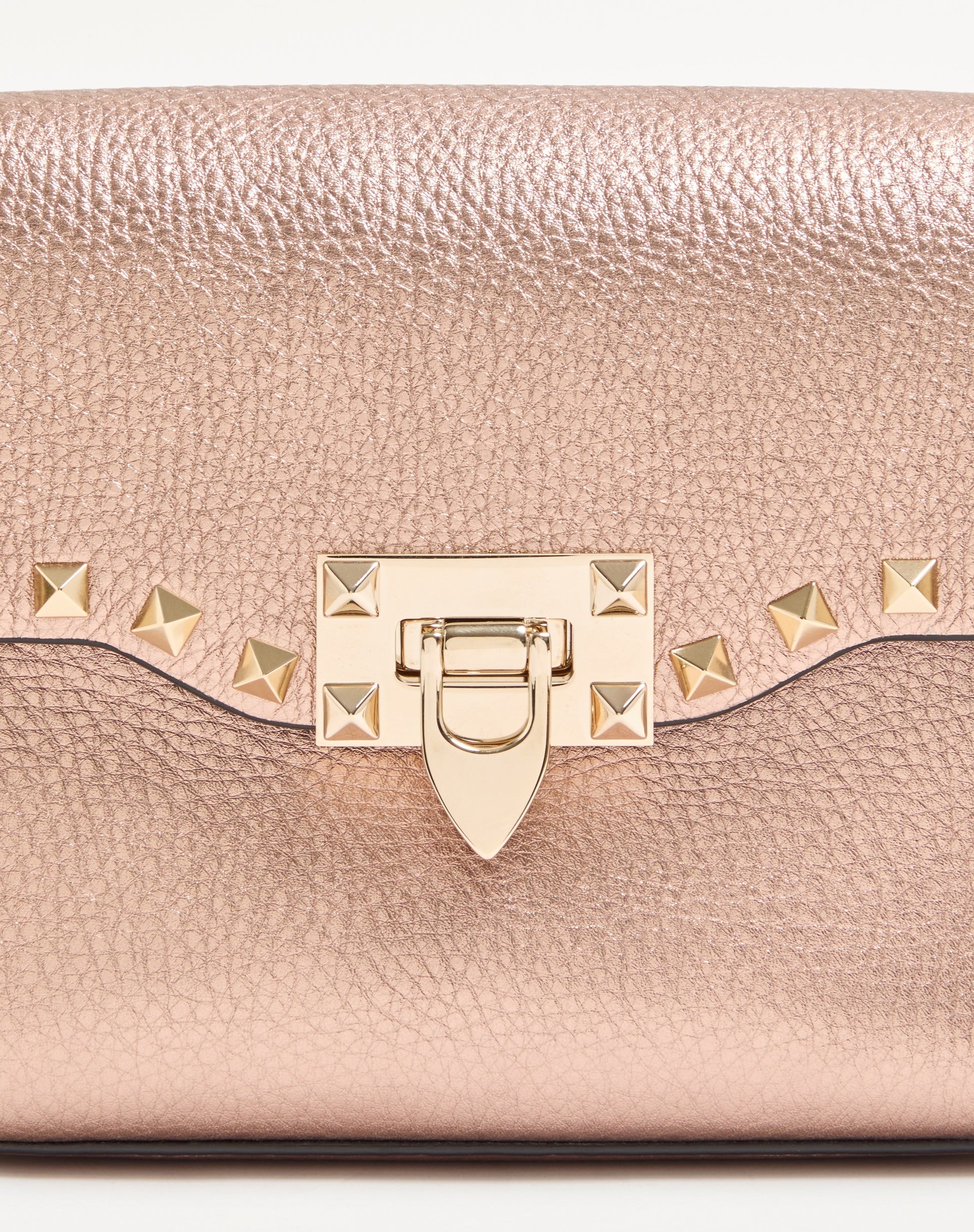 Valentino Garavani Rockstud Small Crossbody Bag In Laminated Grainy Calfskin Leather