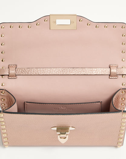 Valentino Garavani Rockstud Small Crossbody Bag In Laminated Grainy Calfskin Leather