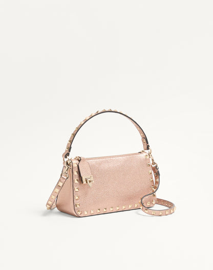 Valentino Garavani Rockstud Small Crossbody Bag In Laminated Grainy Calfskin Leather