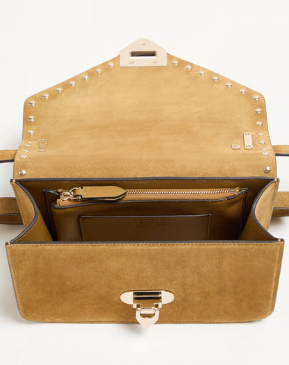 Valentino Garavani Rockstud Small Shoulder Bag In Suede