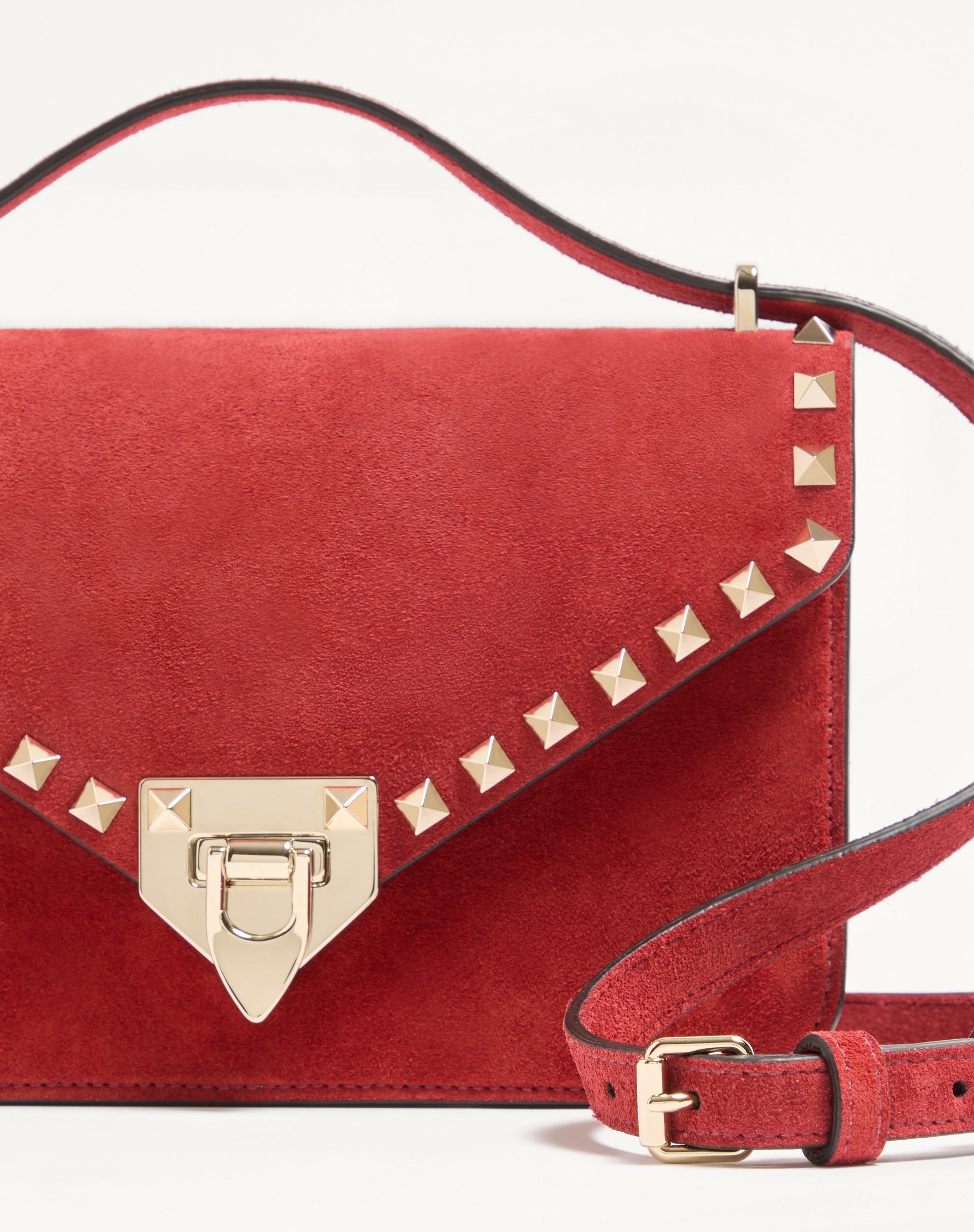 Valentino Garavani Rockstud Small Shoulder Bag In Suede
