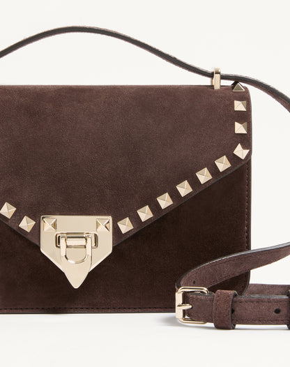 Valentino Garavani Rockstud Small Shoulder Bag In Suede