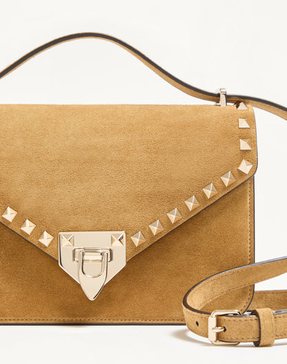 Valentino Garavani Rockstud Small Shoulder Bag In Suede