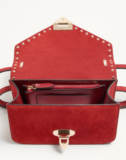 Valentino Garavani Rockstud Small Shoulder Bag In Suede