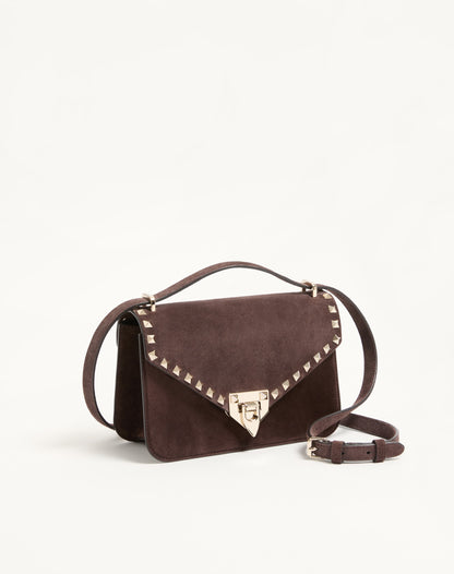 Valentino Garavani Rockstud Small Shoulder Bag In Suede