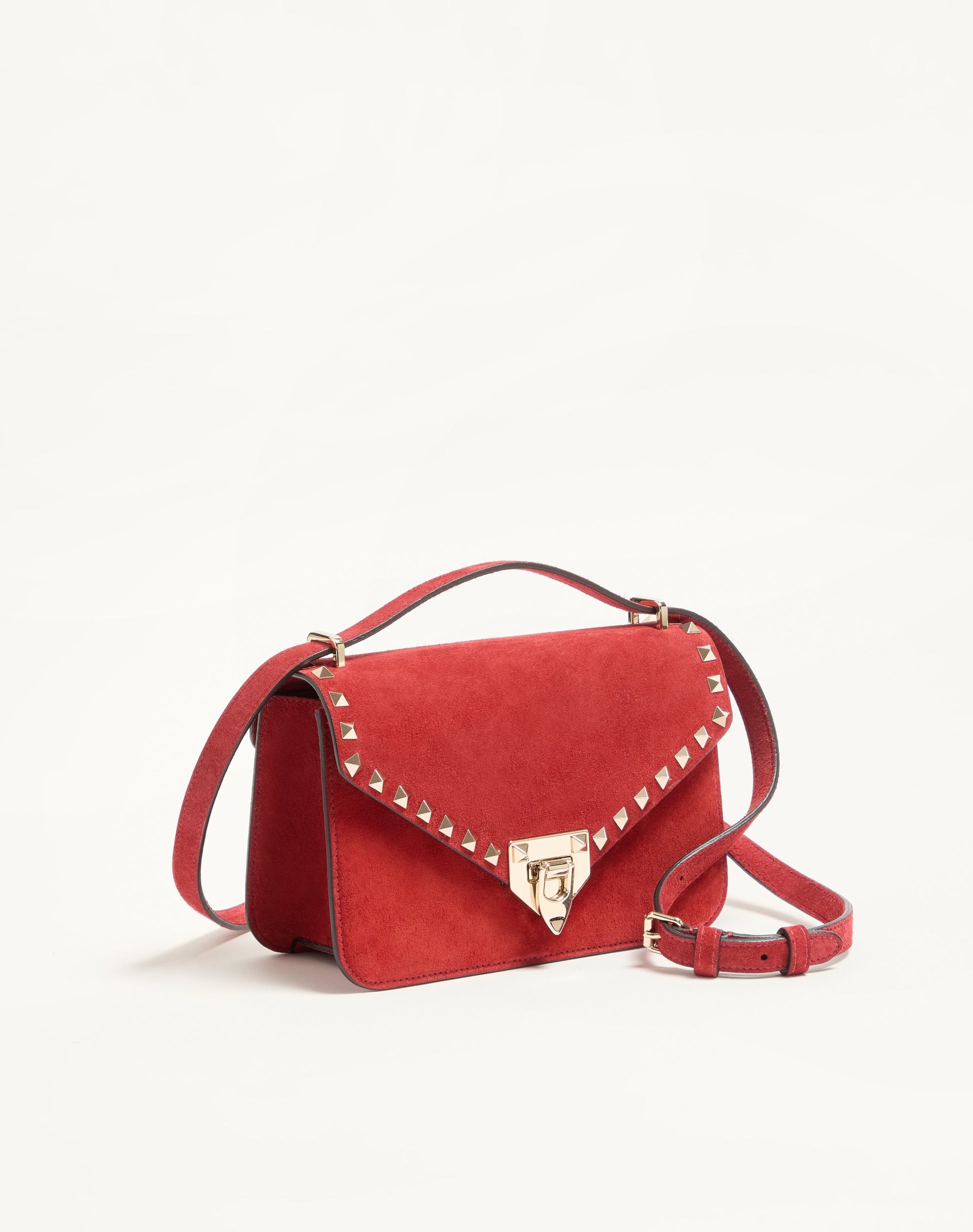Valentino Garavani Rockstud Small Shoulder Bag In Suede