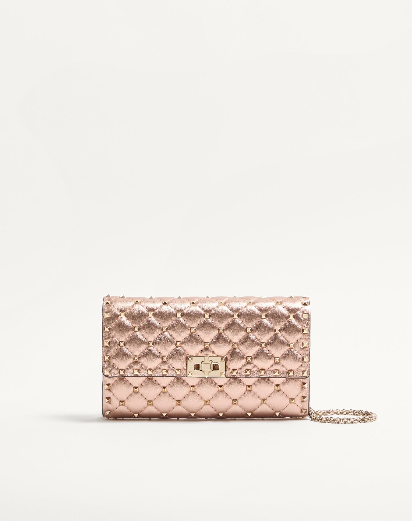 Valentino Garavani Rockstud Spike Shoulder Bag In Laminated Nappa Leather