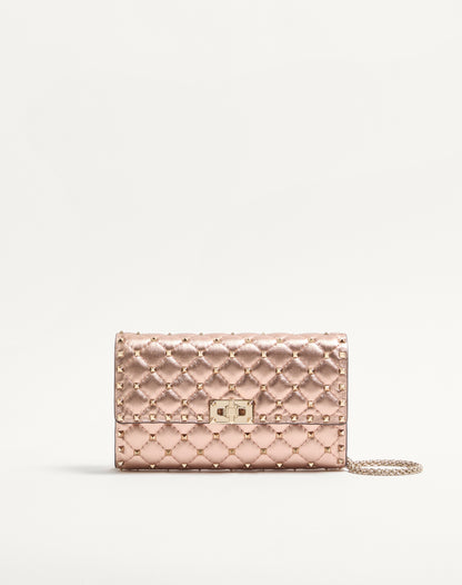 Valentino Garavani Rockstud Spike Shoulder Bag In Laminated Nappa Leather