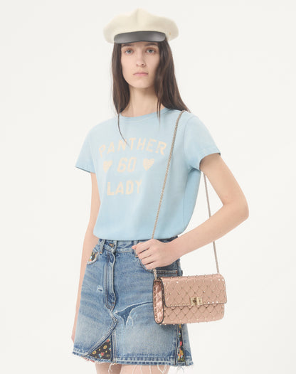 Valentino Garavani Rockstud Spike Shoulder Bag In Laminated Nappa Leather