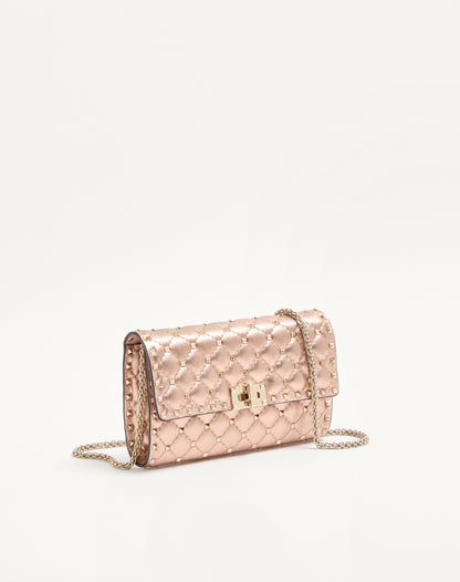 Valentino Garavani Rockstud Spike Shoulder Bag In Laminated Nappa Leather