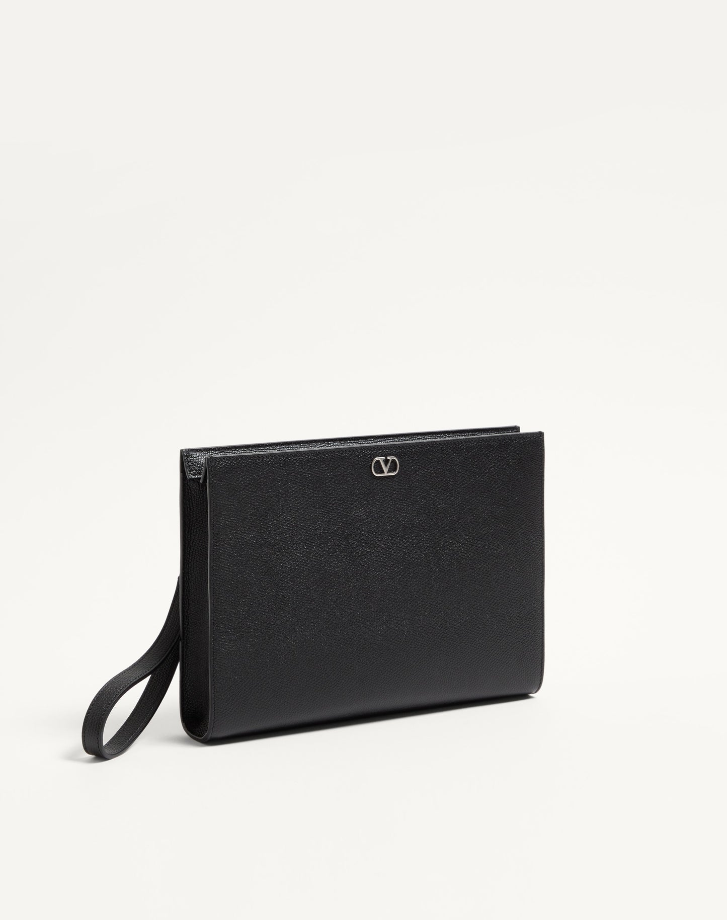 Valentino Garavani Vlogo Signature Grainy Calfskin Pouch