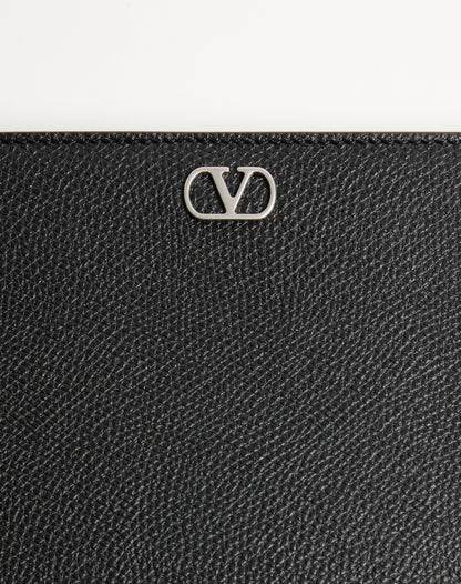 Valentino Garavani Vlogo Signature Grainy Calfskin Pouch