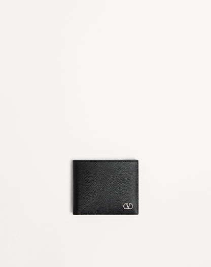 Valentino Garavani Vlogo Signature Grainy Calfskin Wallet