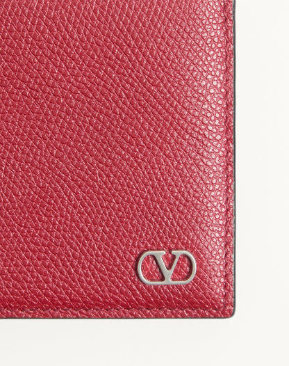 Valentino Garavani Vlogo Signature Grainy Calfskin Wallet