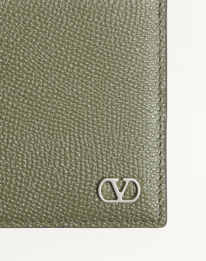 Valentino Garavani Vlogo Signature Grainy Calfskin Wallet