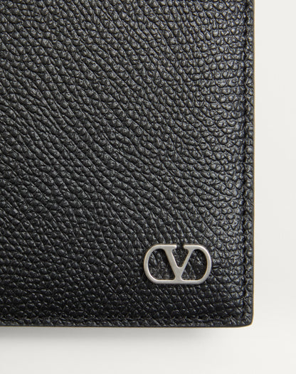 Valentino Garavani Vlogo Signature Grainy Calfskin Wallet