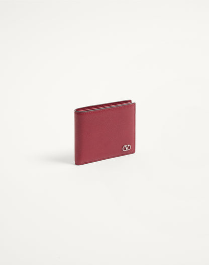 Valentino Garavani Vlogo Signature Grainy Calfskin Wallet