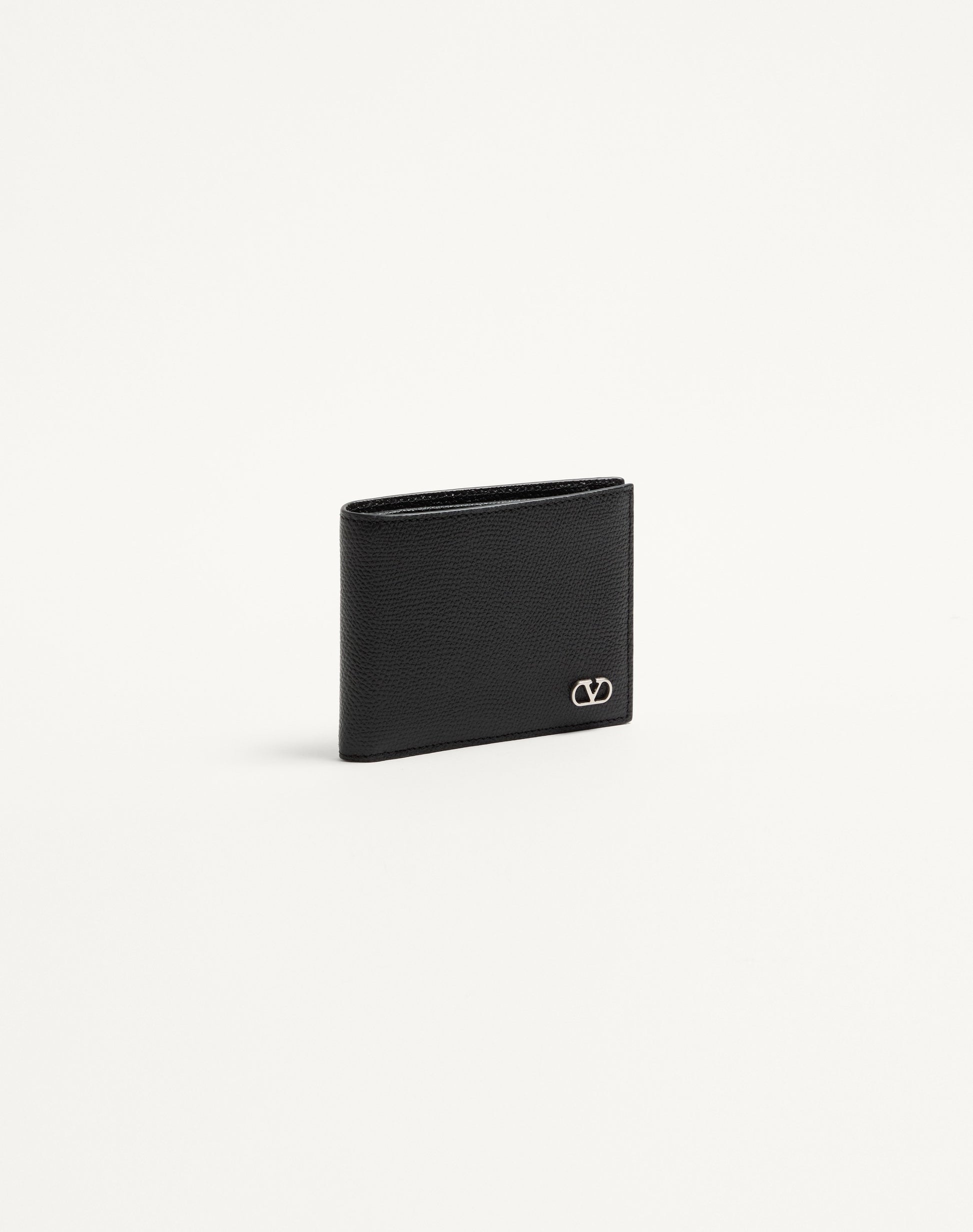 Valentino Garavani Vlogo Signature Grainy Calfskin Wallet