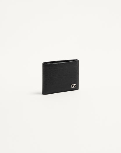 Valentino Garavani Vlogo Signature Grainy Calfskin Wallet