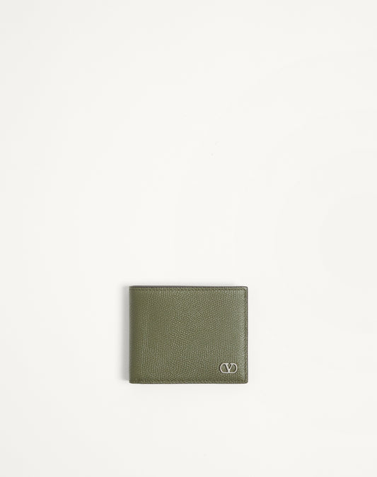 Valentino Garavani Vlogo Signature Grainy Calfskin Wallet