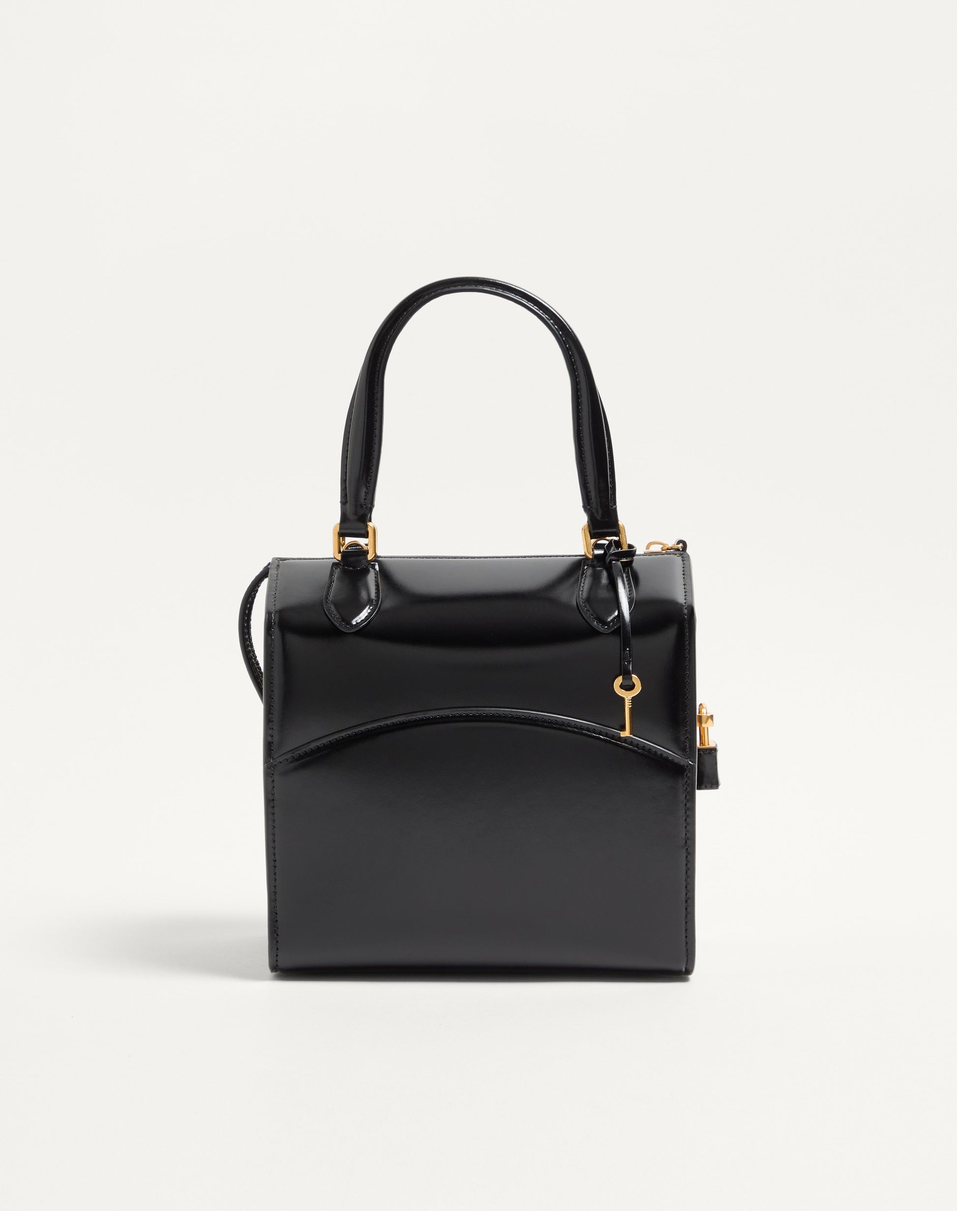 Valentino Garavani Vain-case Bowling Bag In Shiny Calfskin