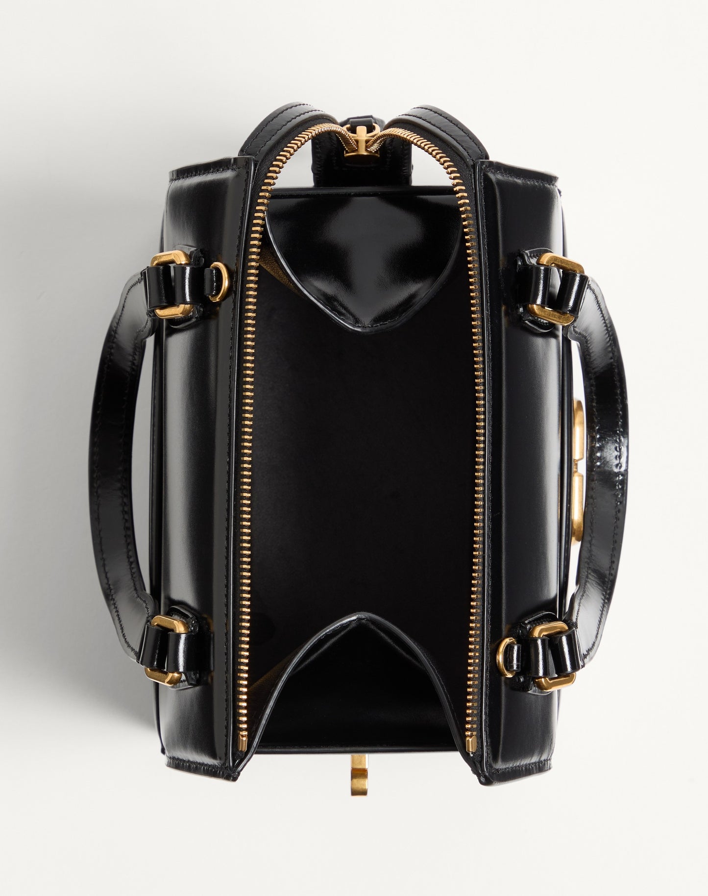 Valentino Garavani Vain-case Bowling Bag In Shiny Calfskin