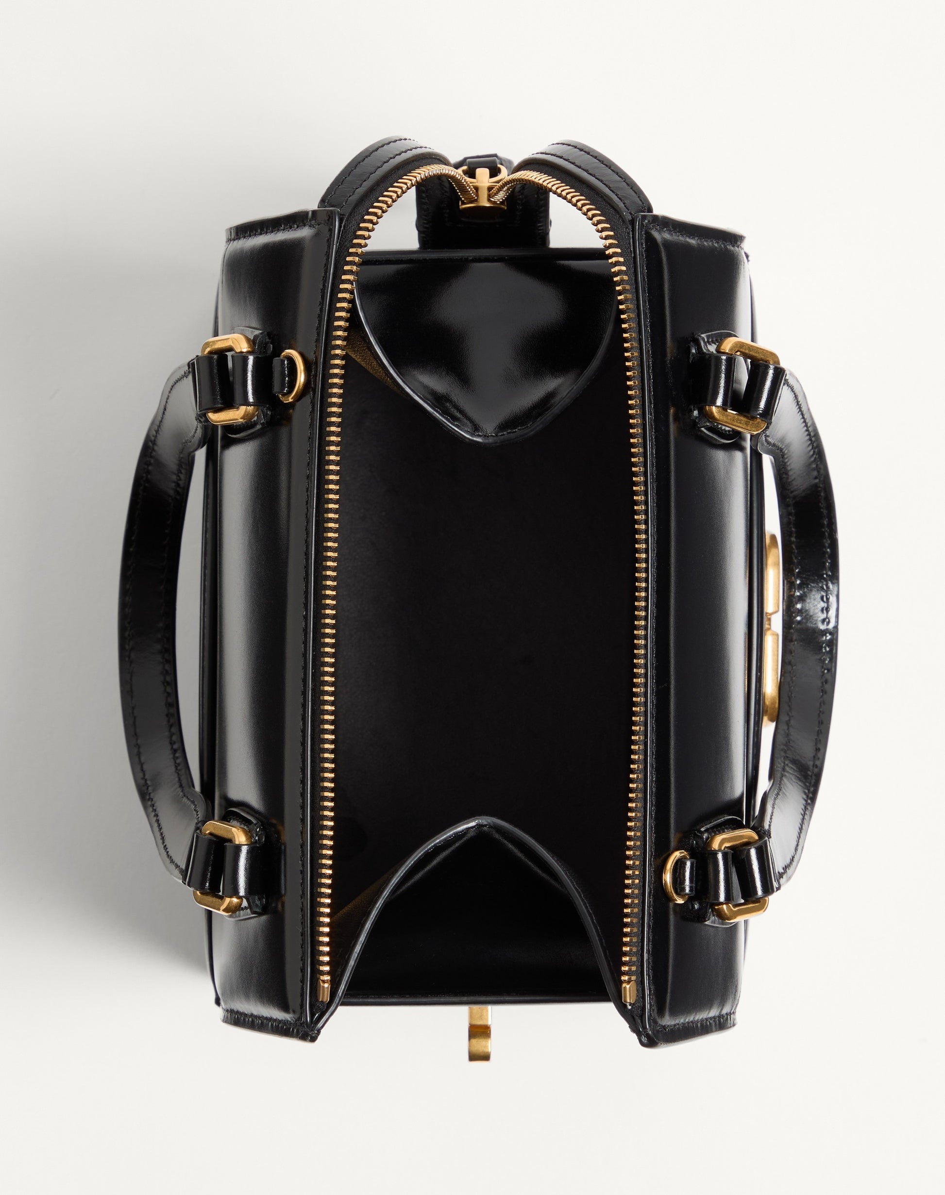 Valentino Garavani Vain-case Bowling Bag In Shiny Calfskin