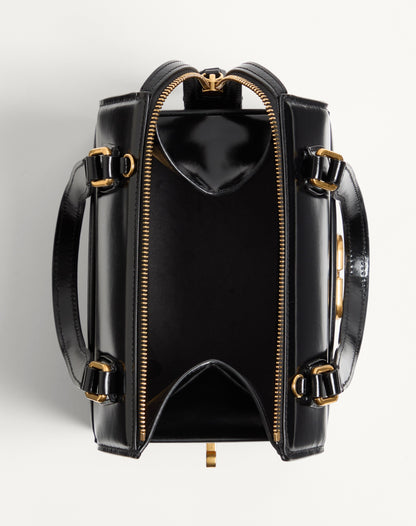 Valentino Garavani Vain-case Bowling Bag In Shiny Calfskin
