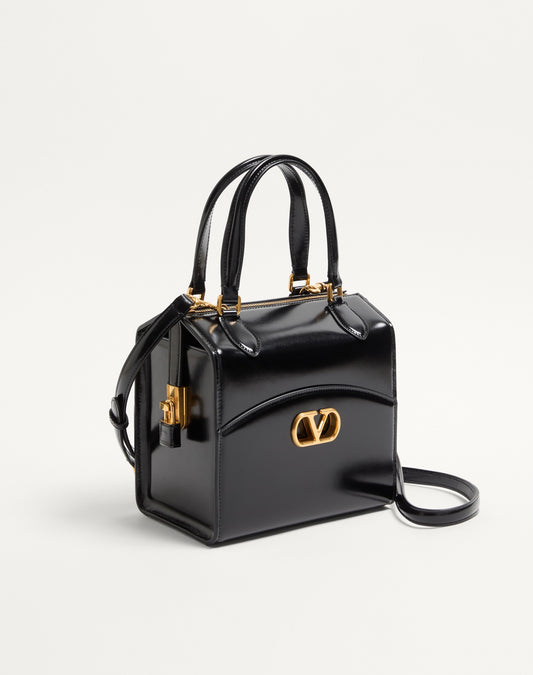 Valentino Garavani Vain-case Bowling Bag In Shiny Calfskin