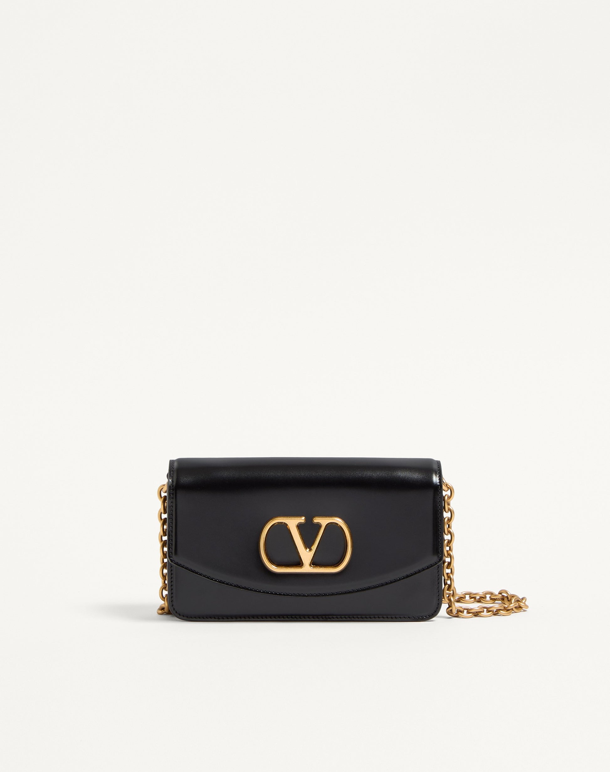 Valentino Garavani Vain Clutch Bag In Shiny Calfskin