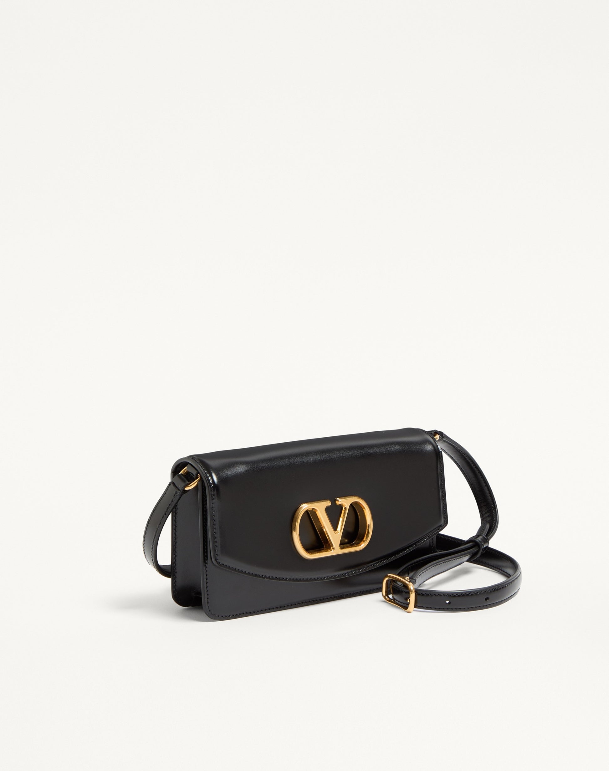 Valentino Garavani Vain Clutch Bag In Shiny Calfskin