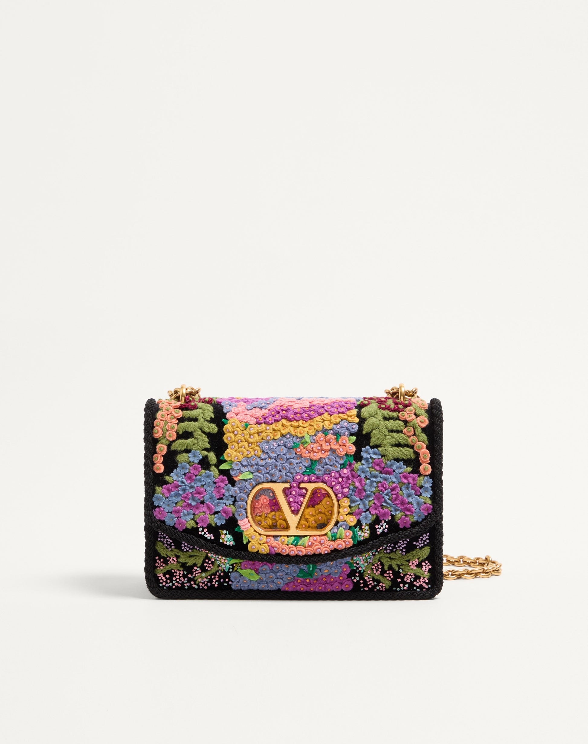 Valentino Garavani Vain Embroidered Shoulder Bag