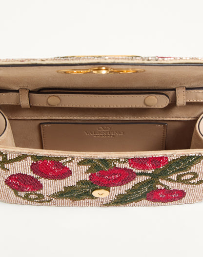Valentino Garavani Vain Embroidered Shoulder Clutch With Cherryfic Pattern
